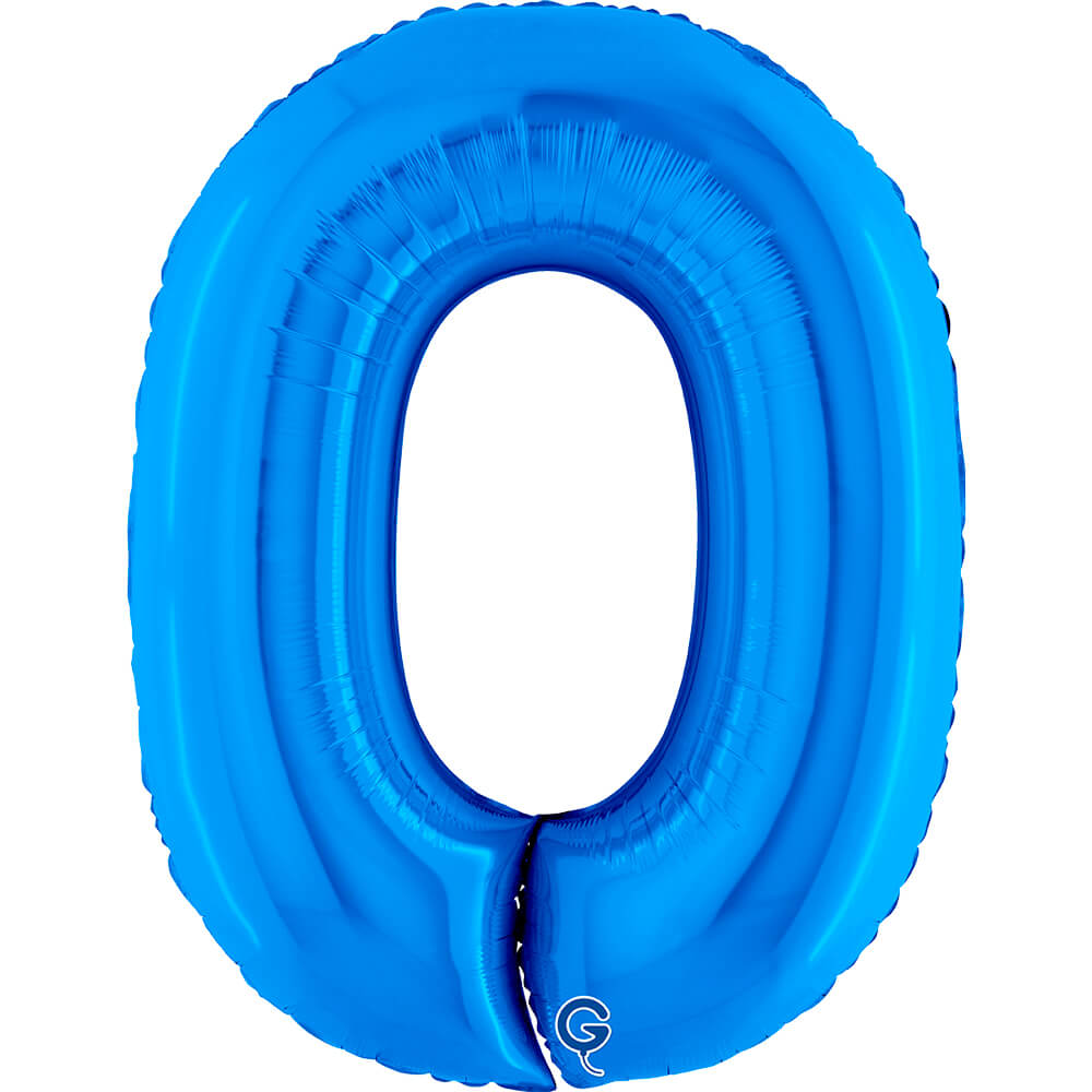 Cijfer 0 Blauw 102cm