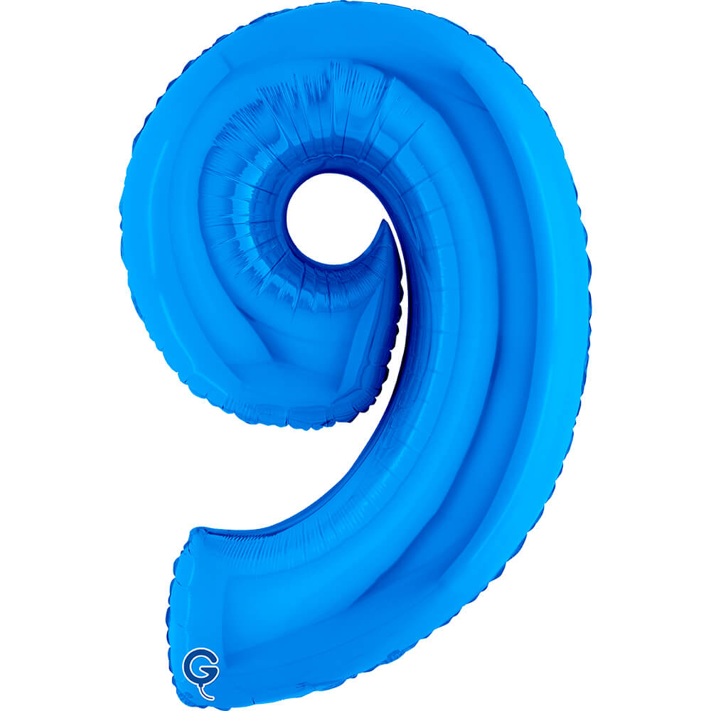 Cijfer 9 Blauw 102cm
