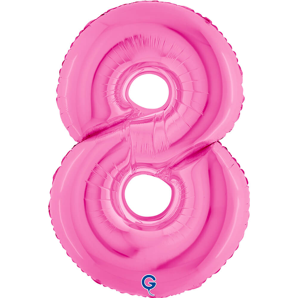 Cijfer 8 Fuxia 102cm