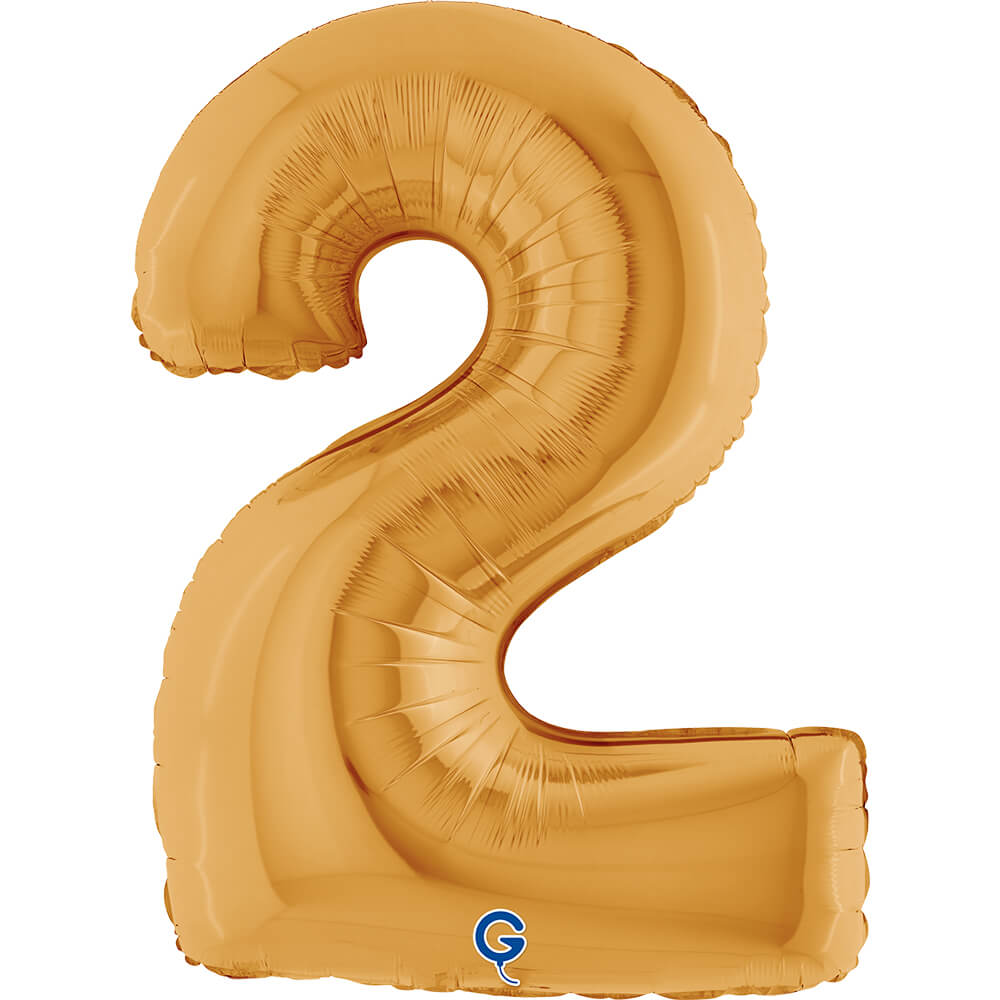 Cijfer 2 Goud 102cm