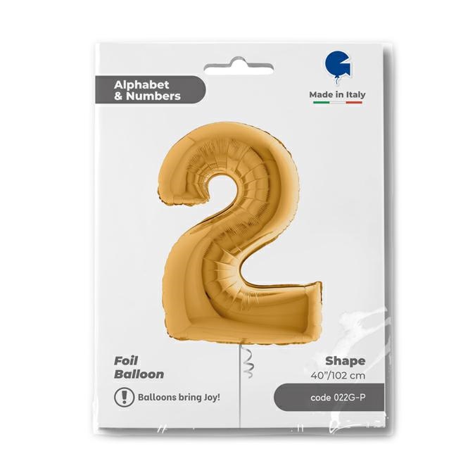 Cijfer 2 Goud 102cm