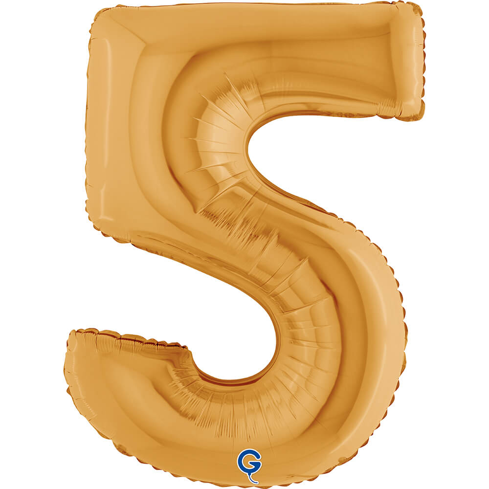Cijfer 5 Goud 102cm