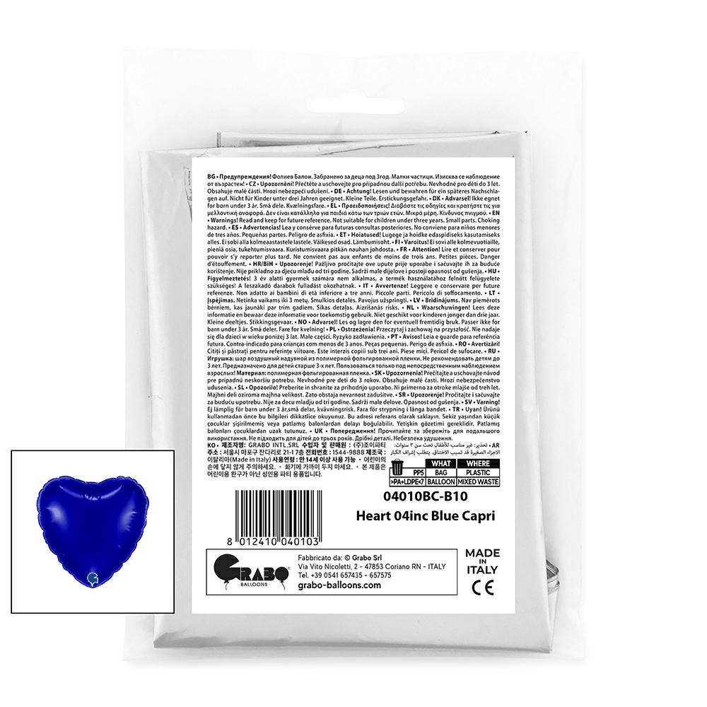 Hart 10cm Blauw Capri