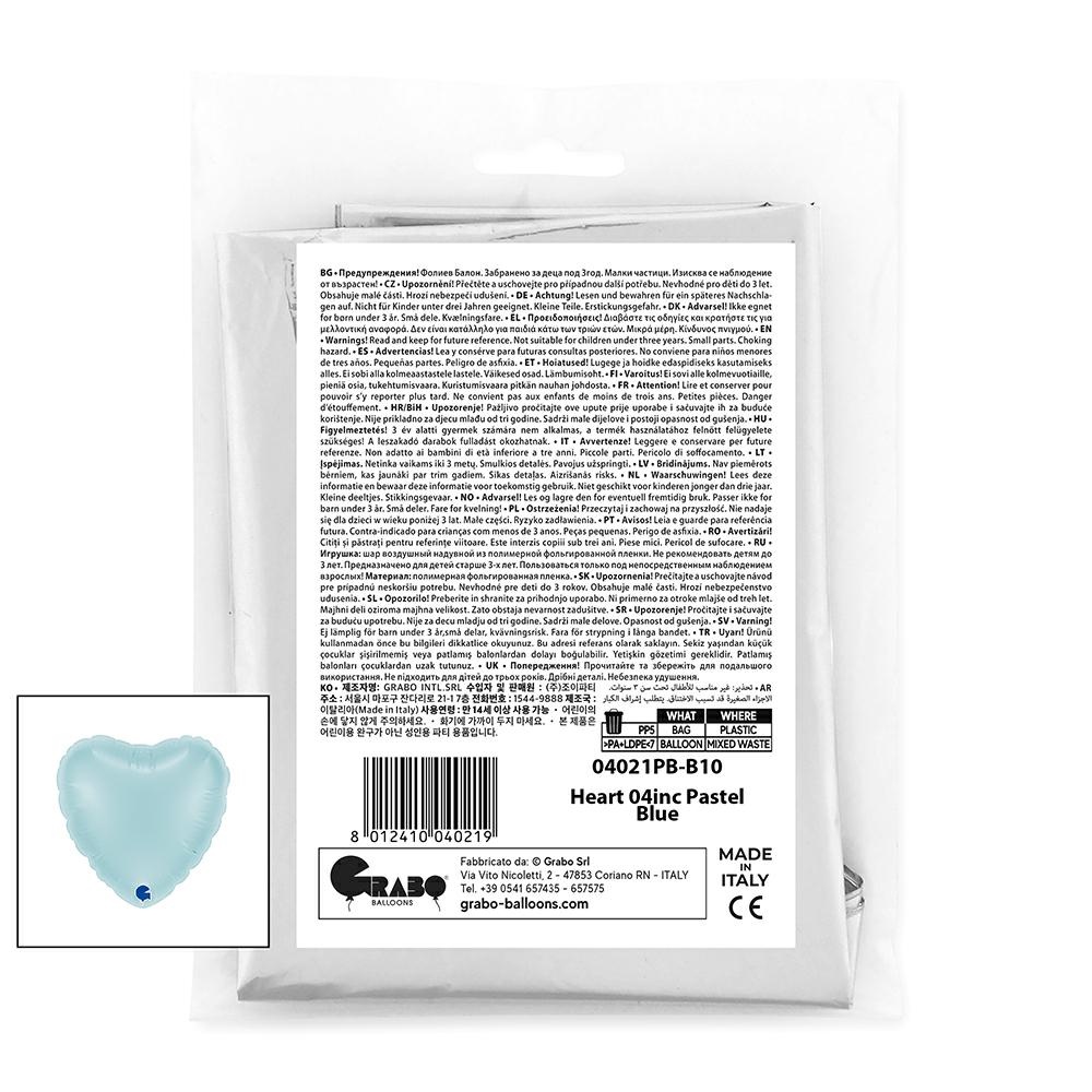 Hart 10cm Pastel Blauw