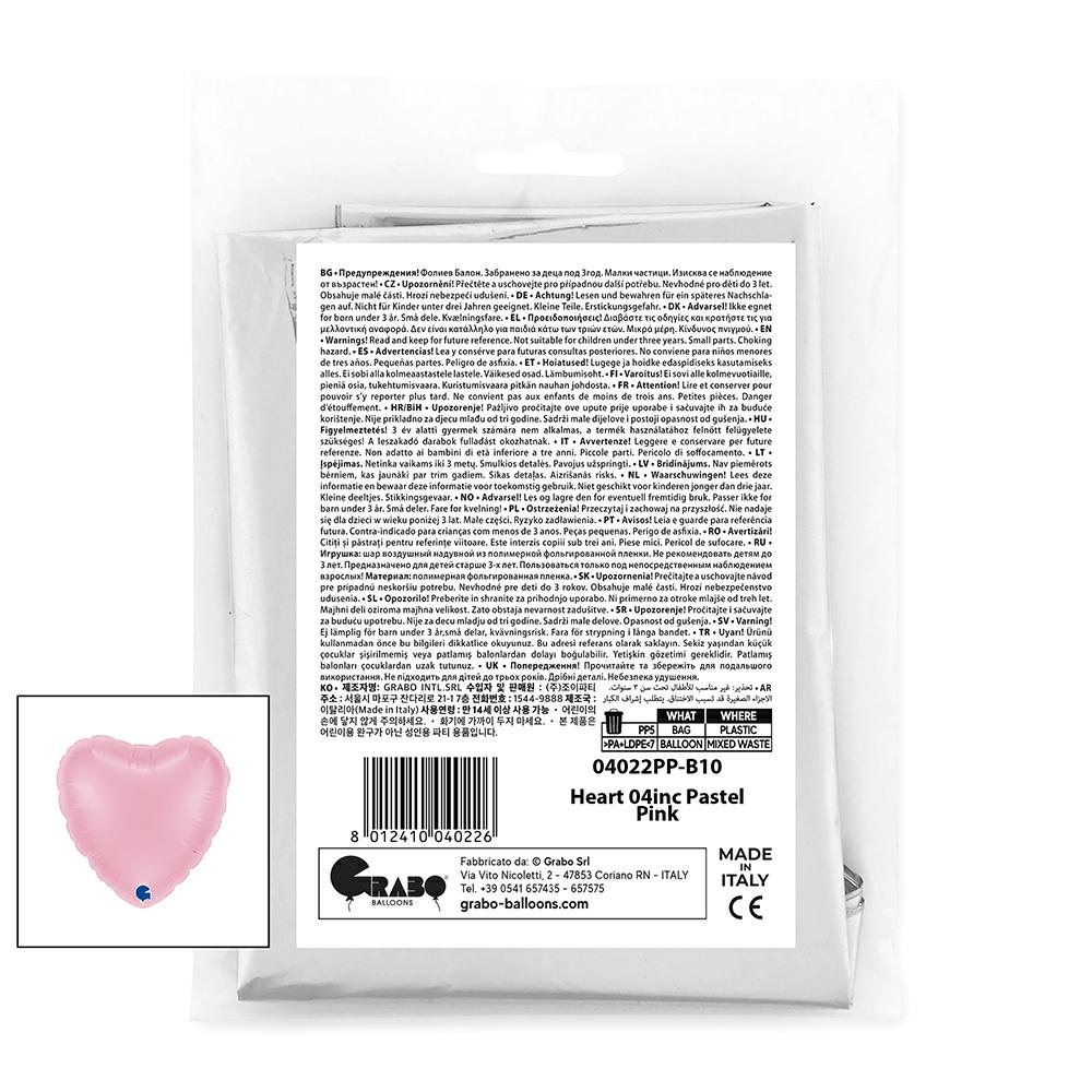 Hart 10cm Pastel Roze