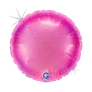 Round 04inc Glitter Holographic Fuxia