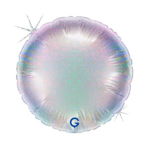 Round 04inc Glitter Holographic Silver