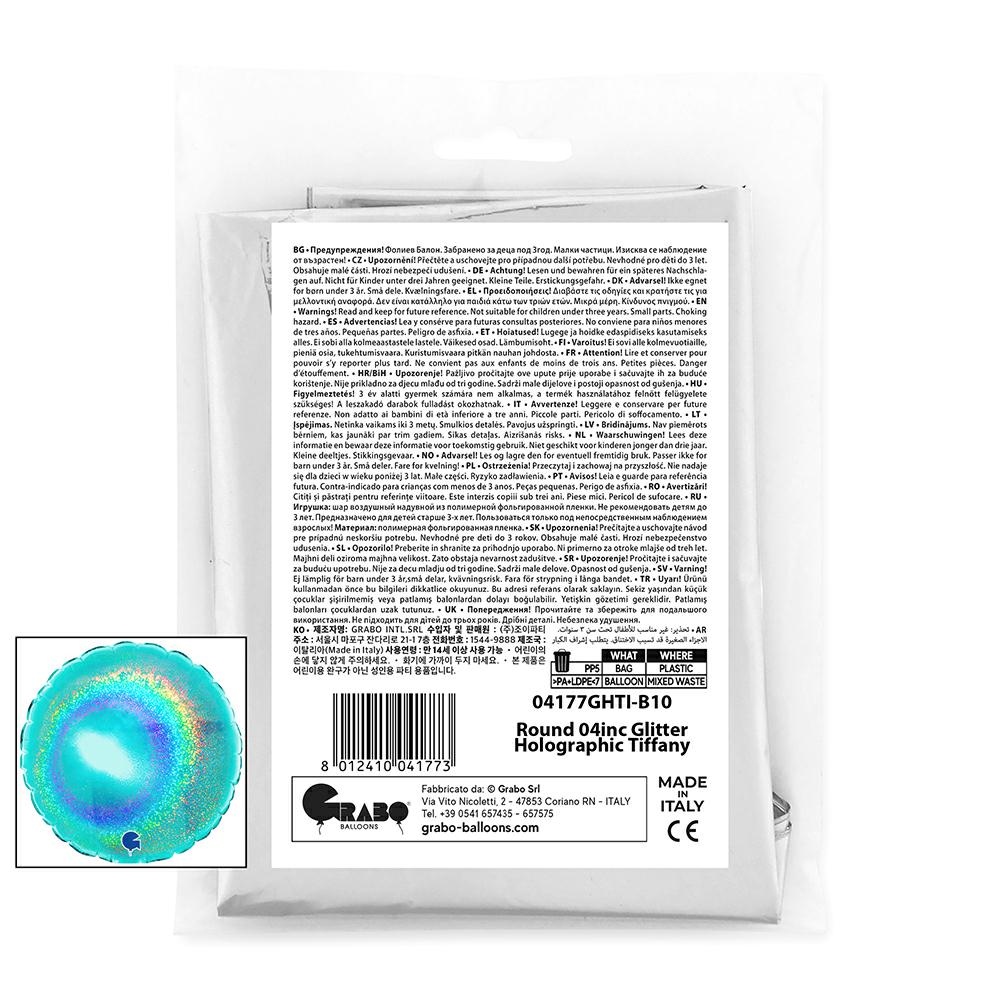 Rond 10cm Glitter Holografisch Tiffany