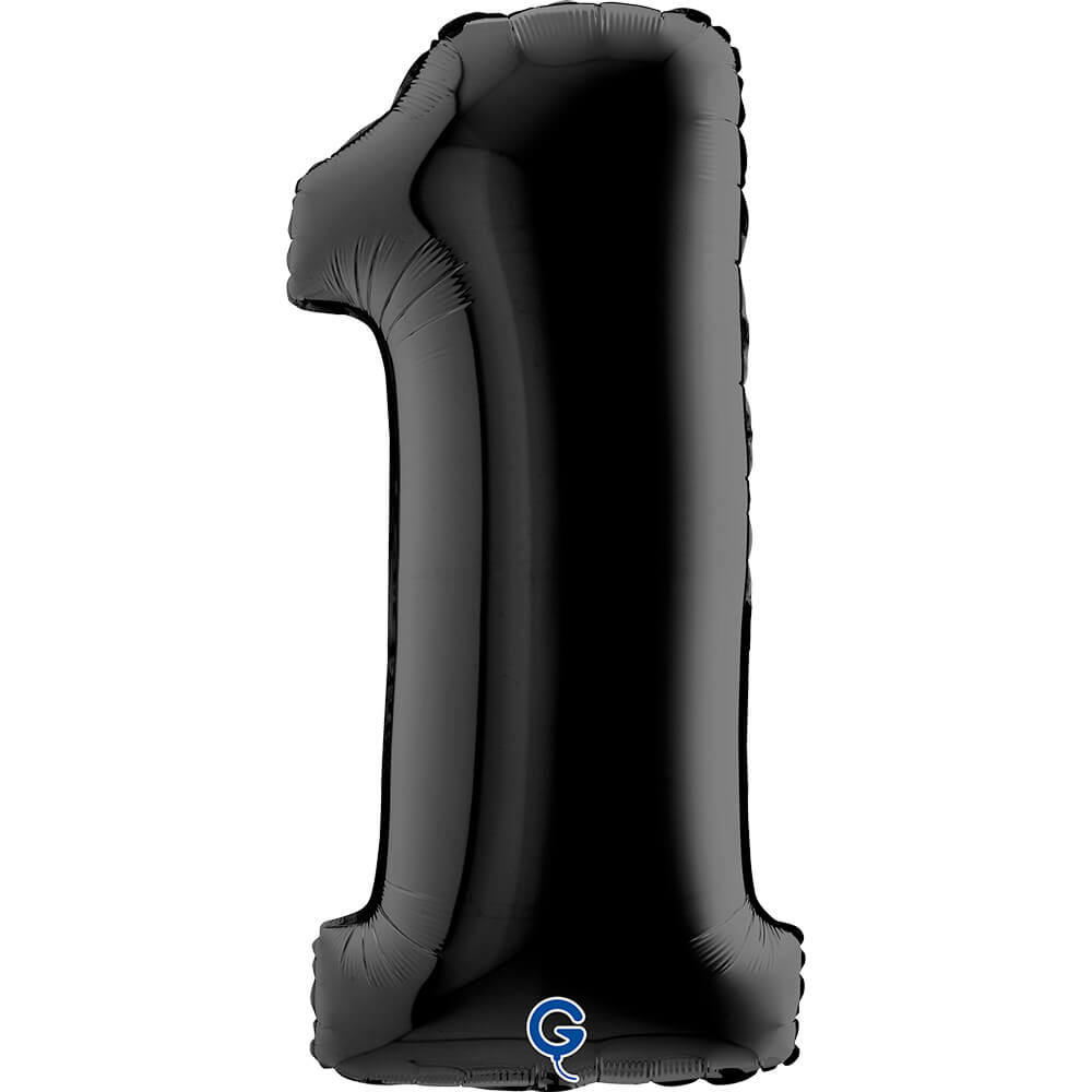 Cijfer 1 Zwart 102cm