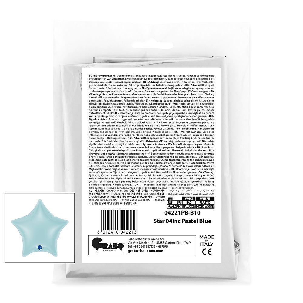 Ster 10cm Pastel Blauw