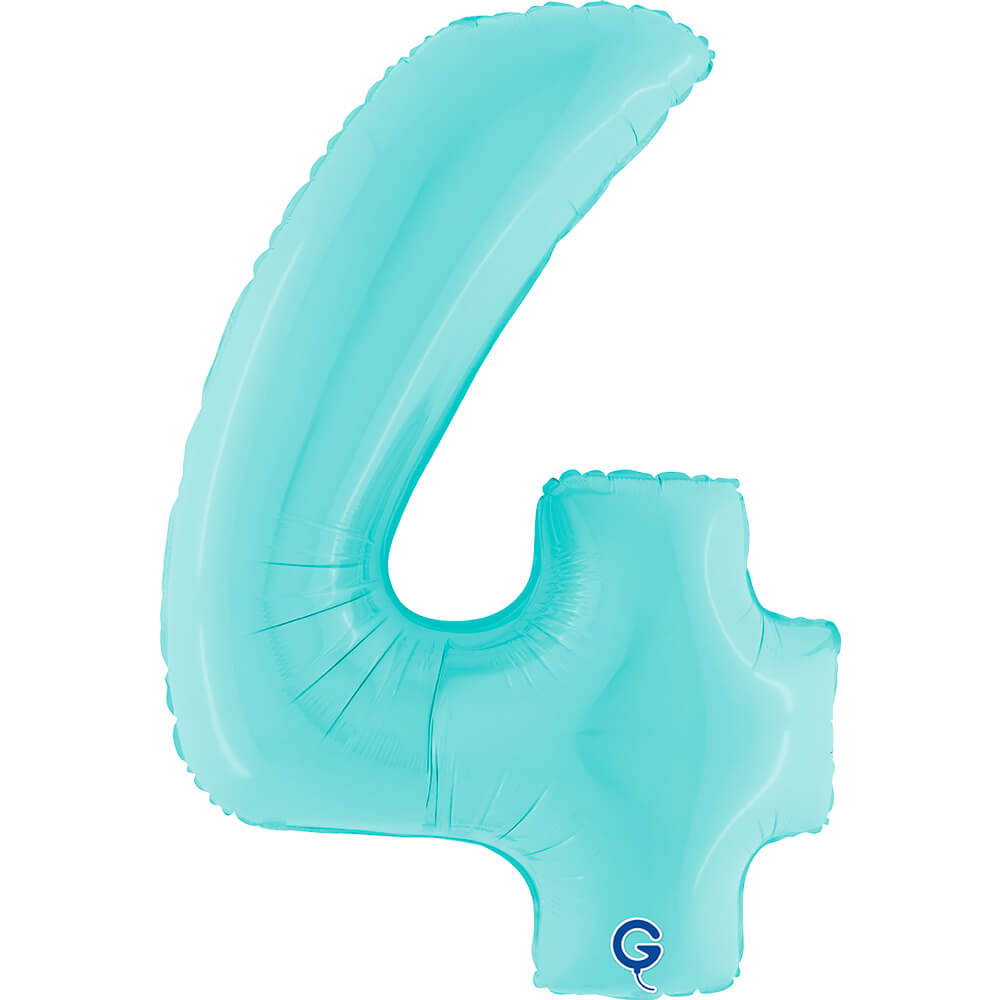 Cijfer 4 Pastel Blauw 102cm