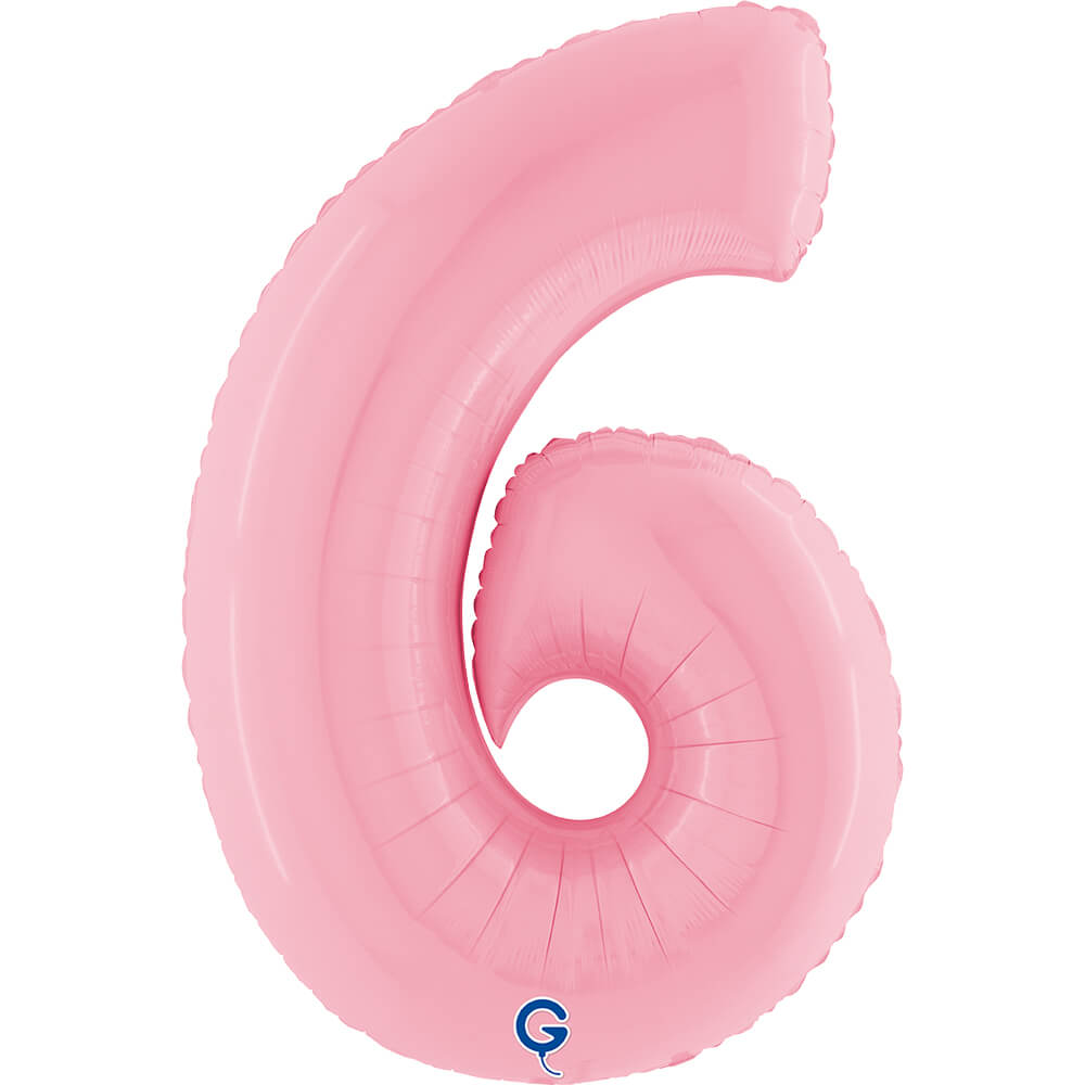 Cijfer 6 Pastel Roze 102cm