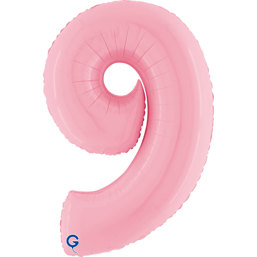 Cijfer 9 Pastel Roze 102cm