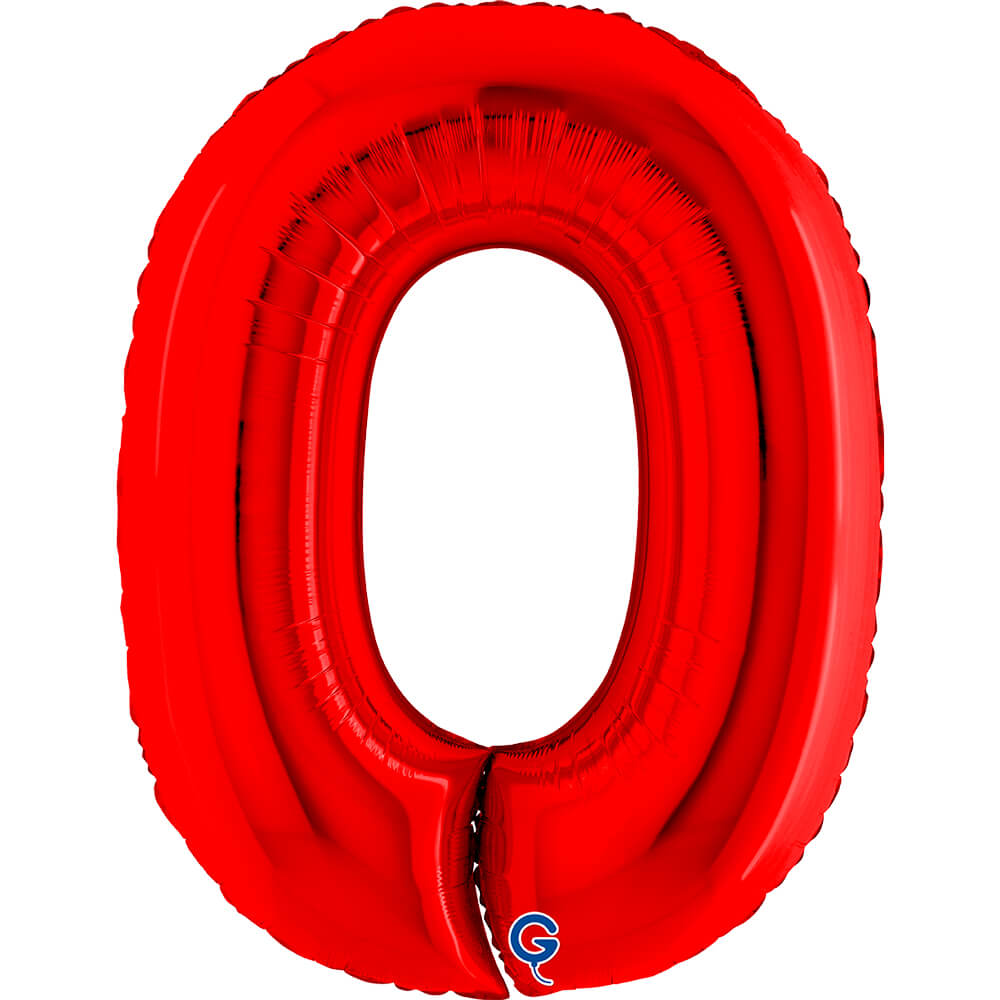 Cijfer 0 Rood 102cm