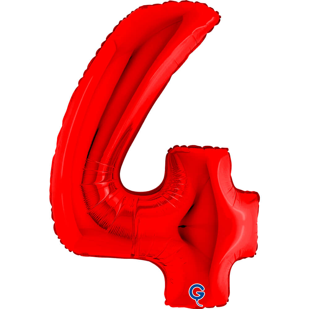 Cijfer 4 Rood 102cm