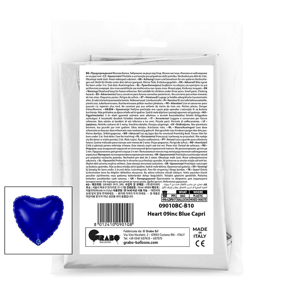 Hart 23cm Blauw Capri