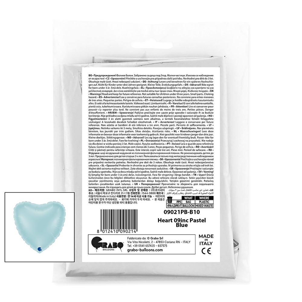 Hart 23cm Pastel Blauw