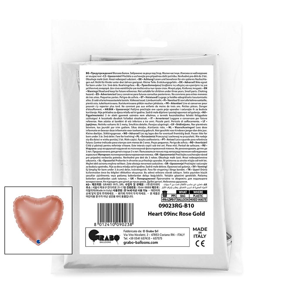 Hart 23cm Rosé Goud