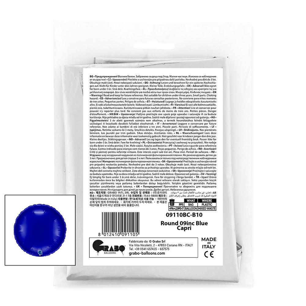 Rond 23cm Blauw Capri