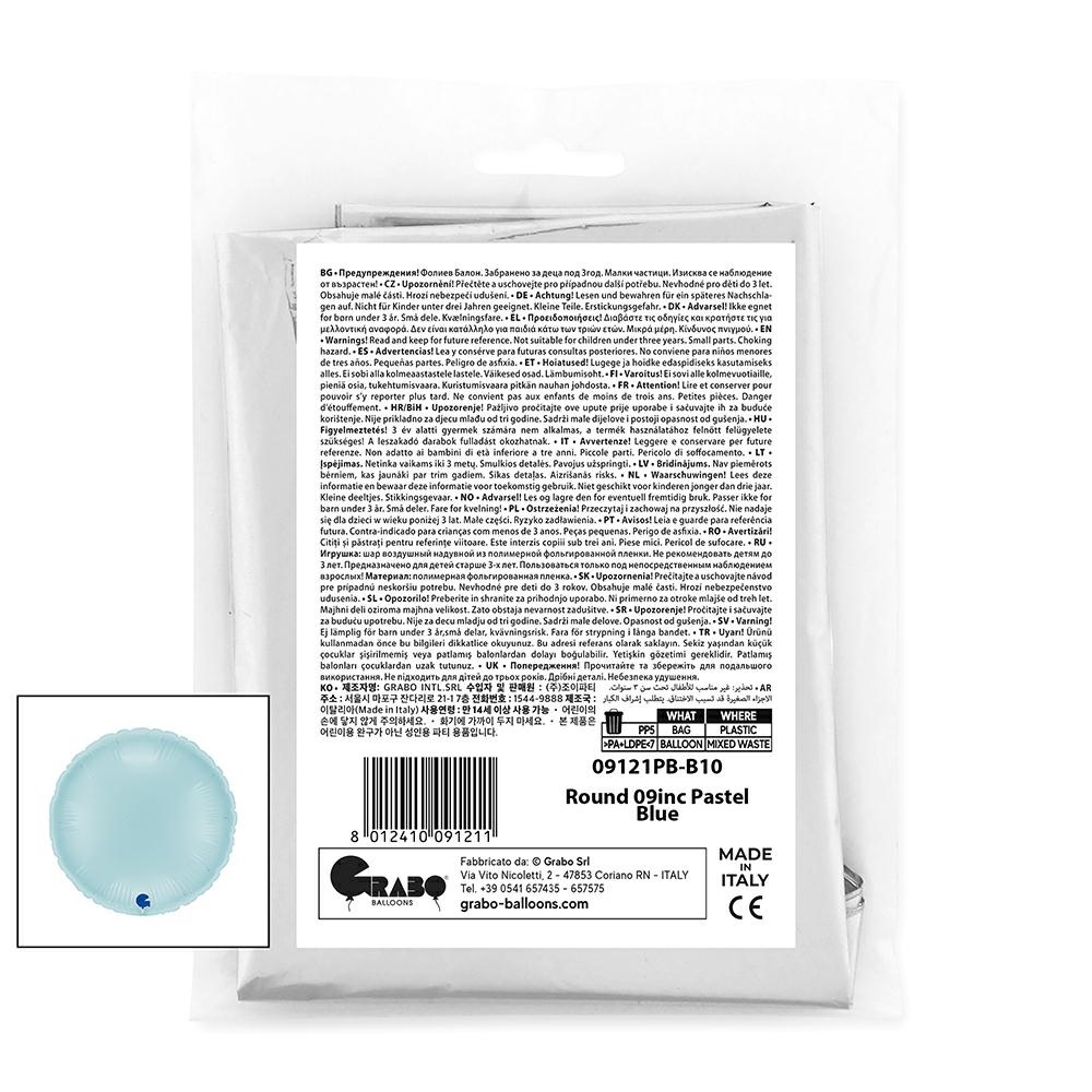 Rond 23cm Pastel Blauw