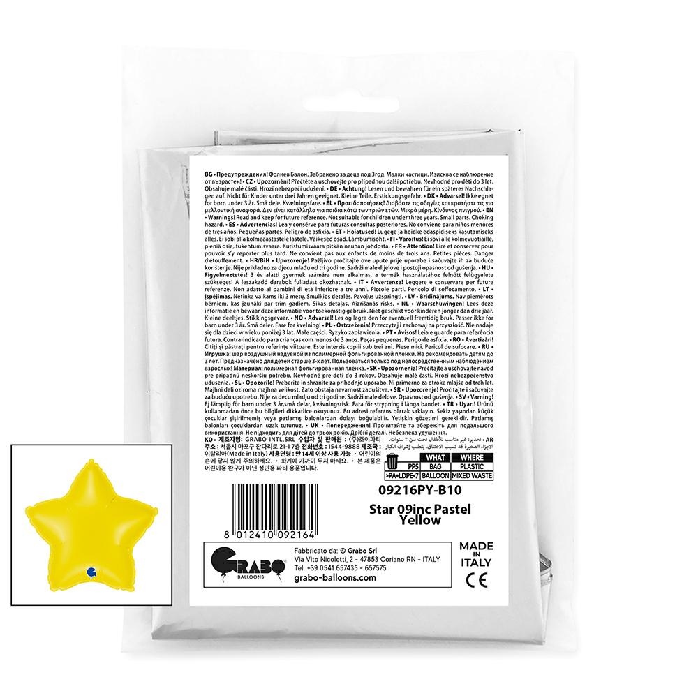 Ster 23cm Pastel Geel