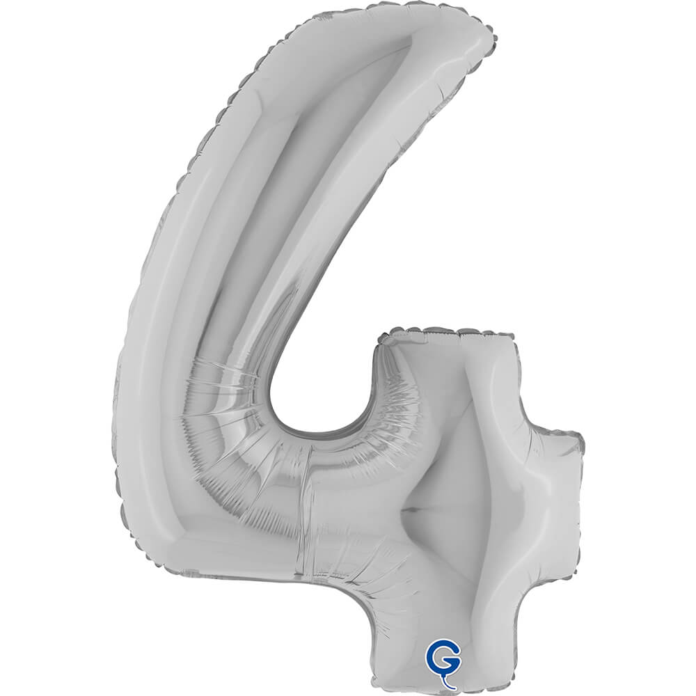 Cijfer 4 Zilver 102cm