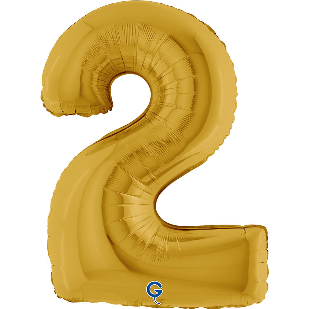 Cijfer 2 Goud 5 102cm