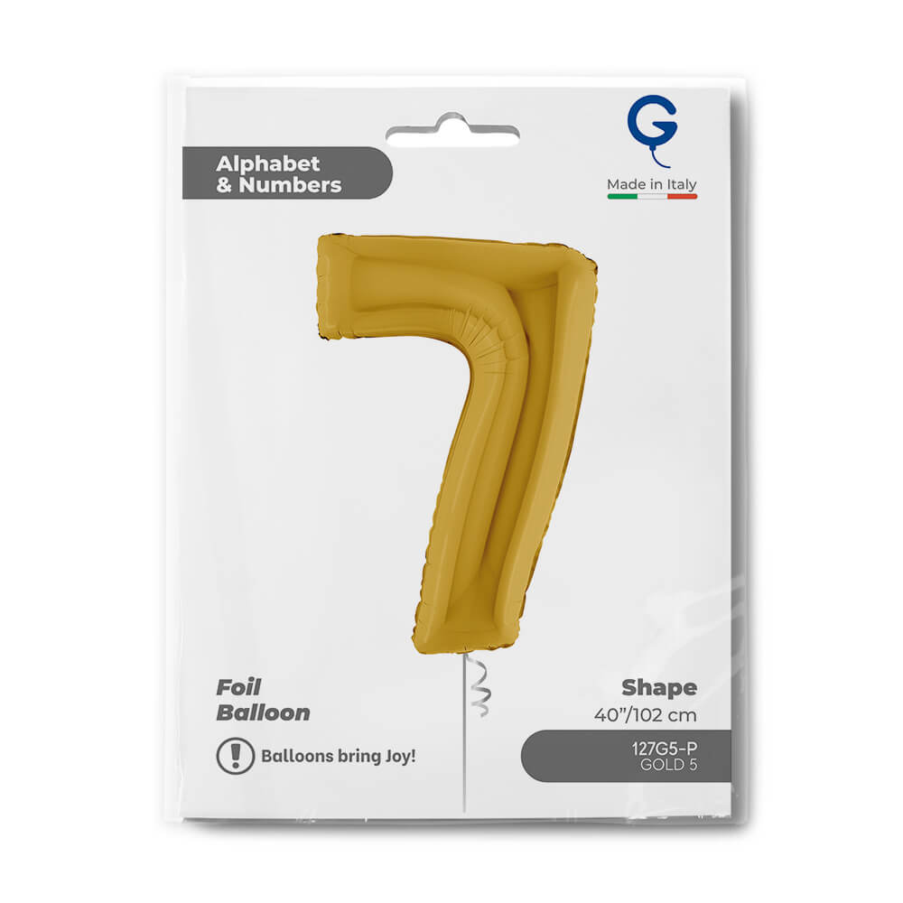 Cijfer 7 Goud 5 102cm - Afbeelding 2