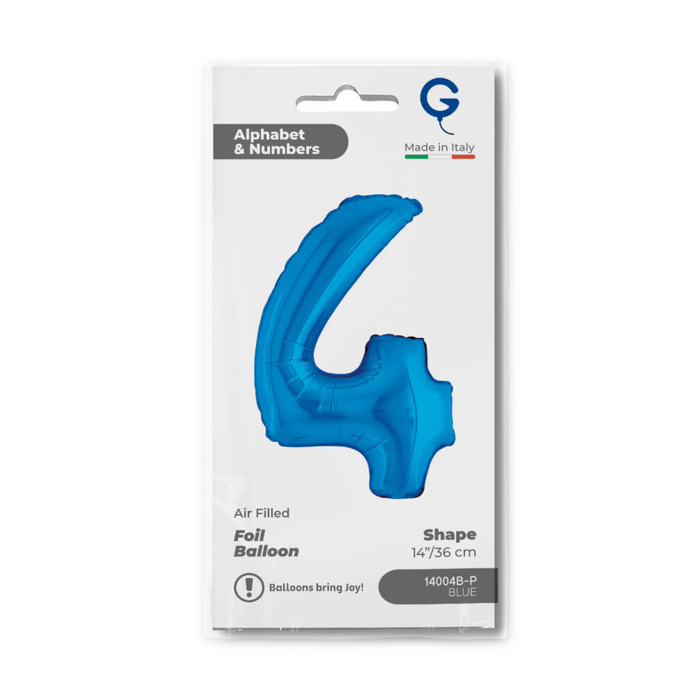 Cijfer 4 Blauw 36cm - Afbeelding 2