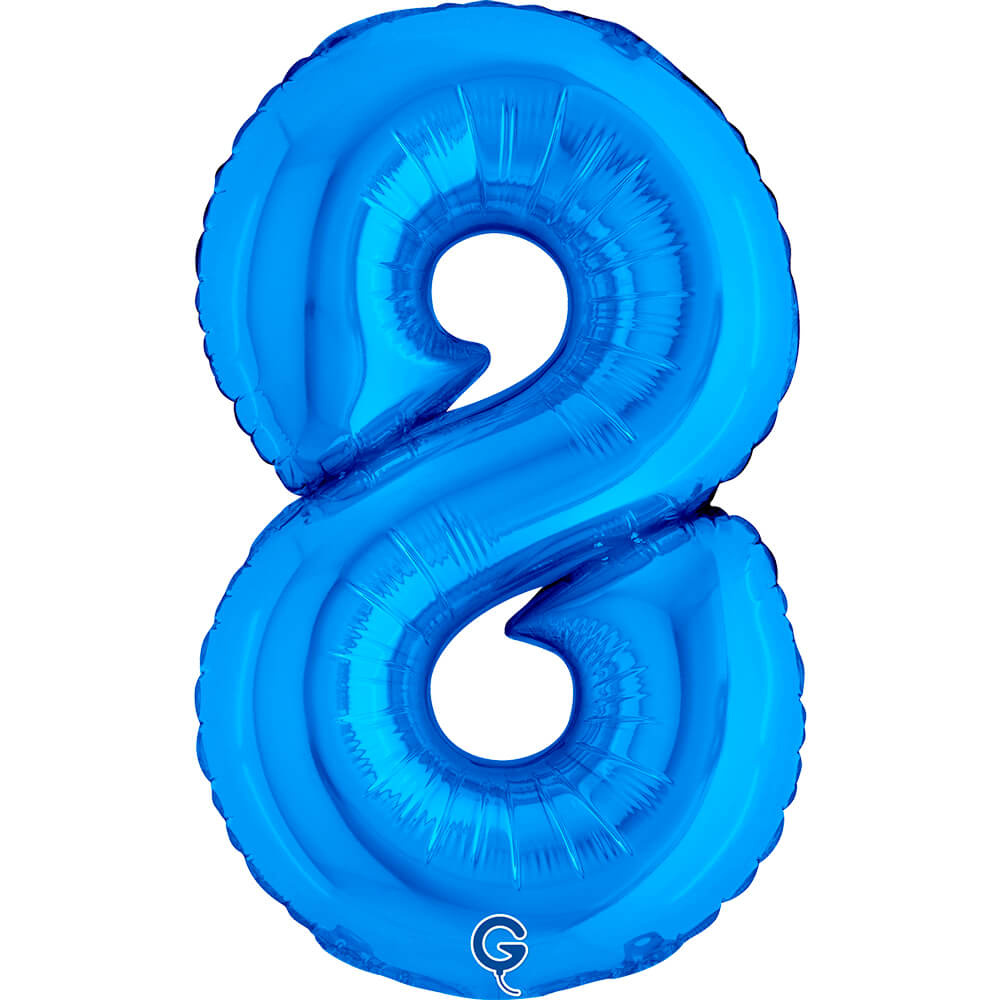 Cijfer 8 Blauw 36cm
