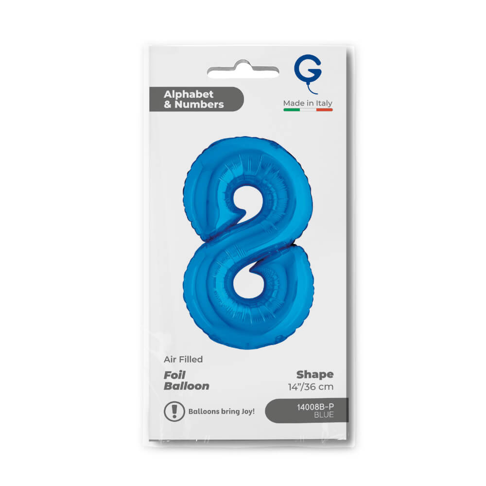 Cijfer 8 Blauw 36cm - Afbeelding 2