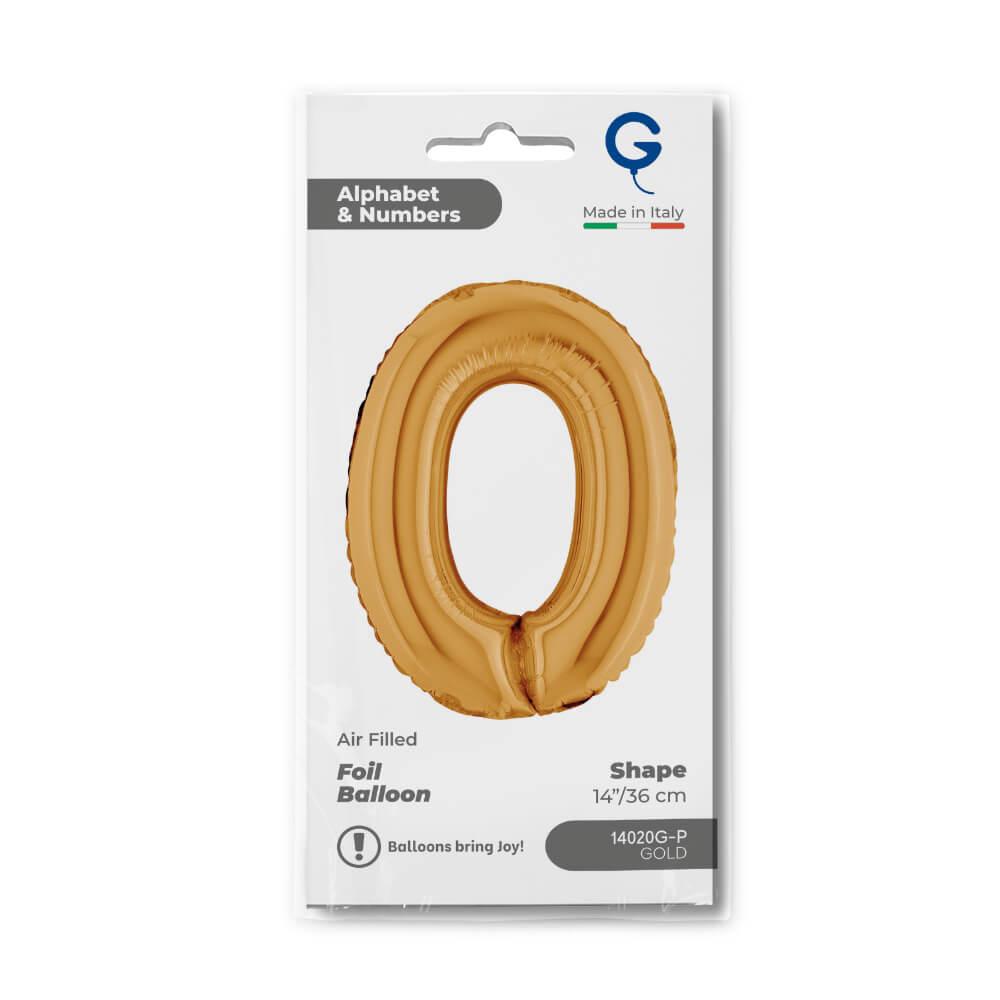 Cijfer 0 Goud 36cm - Afbeelding 2