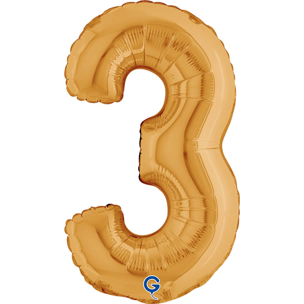 Cijfer 3 Goud 36cm