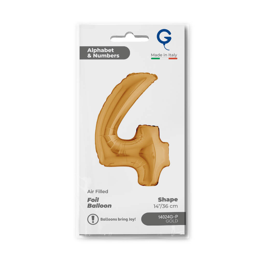 Cijfer 4 Goud 36cm - Afbeelding 2