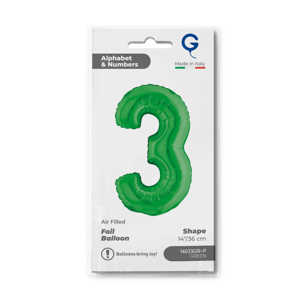 Cijfer 3 Groen 36cm - Afbeelding 2