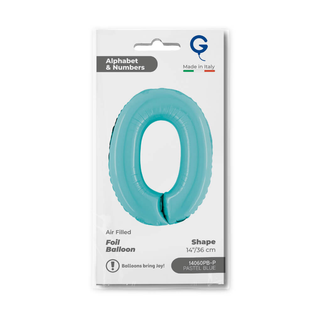 Cijfer 0 Pastel Blauw 36cm - Afbeelding 2