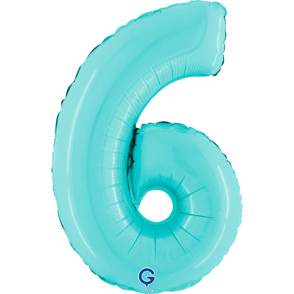 Cijfer 6 Pastel Blauw 36cm