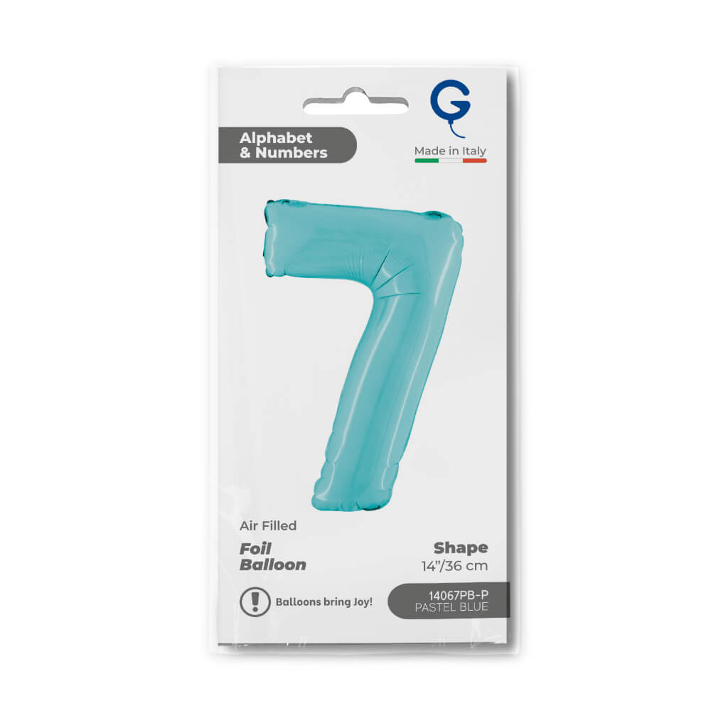 Cijfer 7 Pastel Blauw 36cm - Afbeelding 2