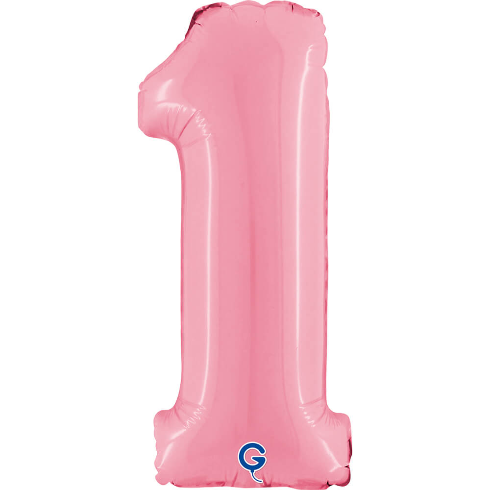 Cijfer 1 Pastel Roze 36cm