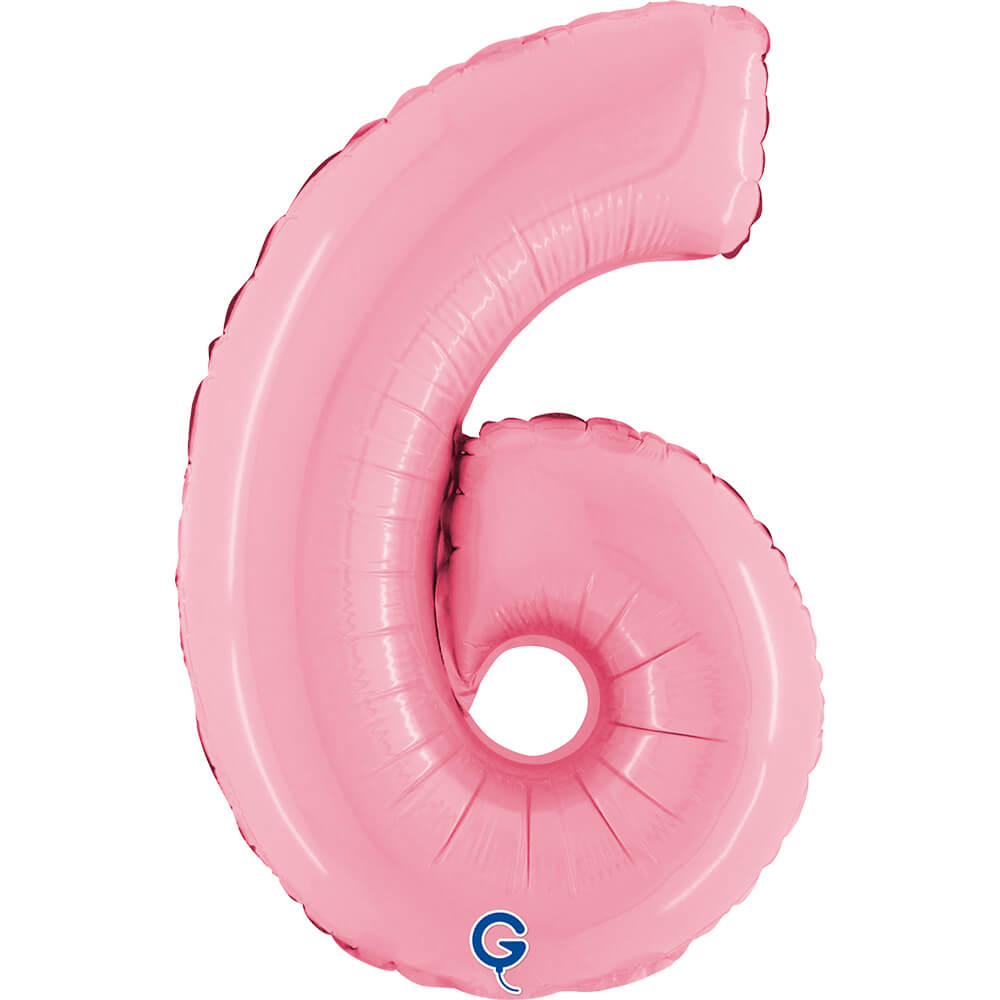 Cijfer 6 Pastel Roze 36cm