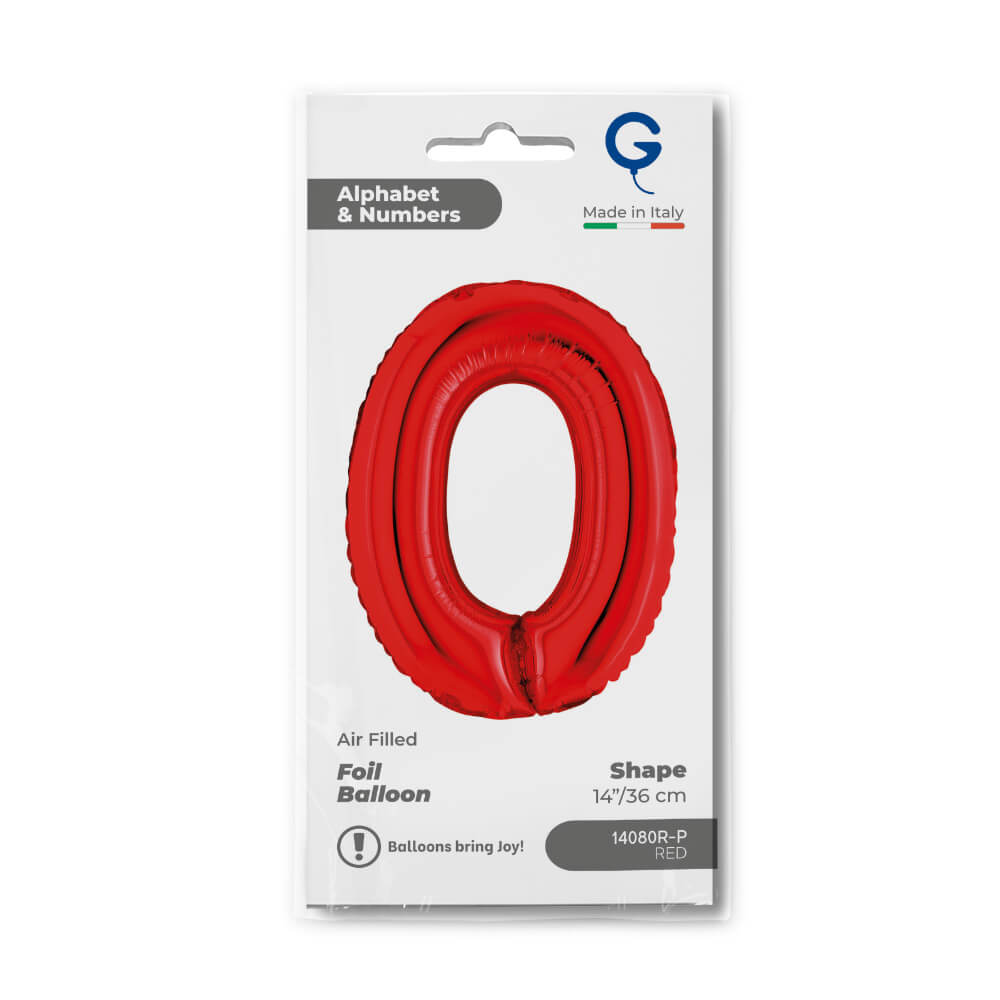Cijfer 0 Rood 36cm - Afbeelding 2