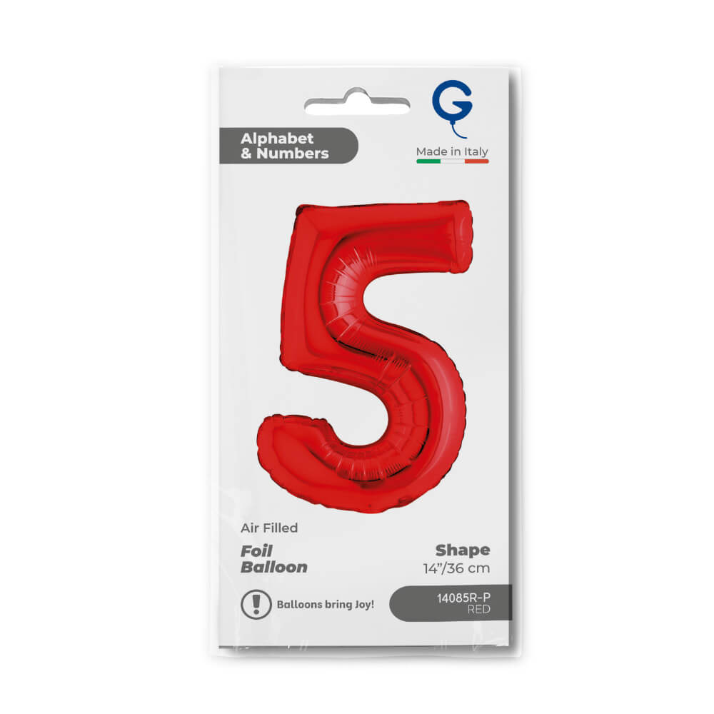 Cijfer 5 Rood 36cm - Afbeelding 2