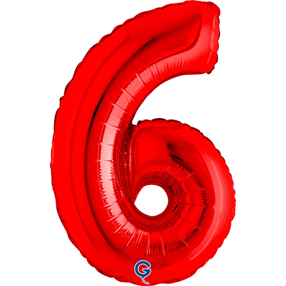 Cijfer 6 Rood 36cm