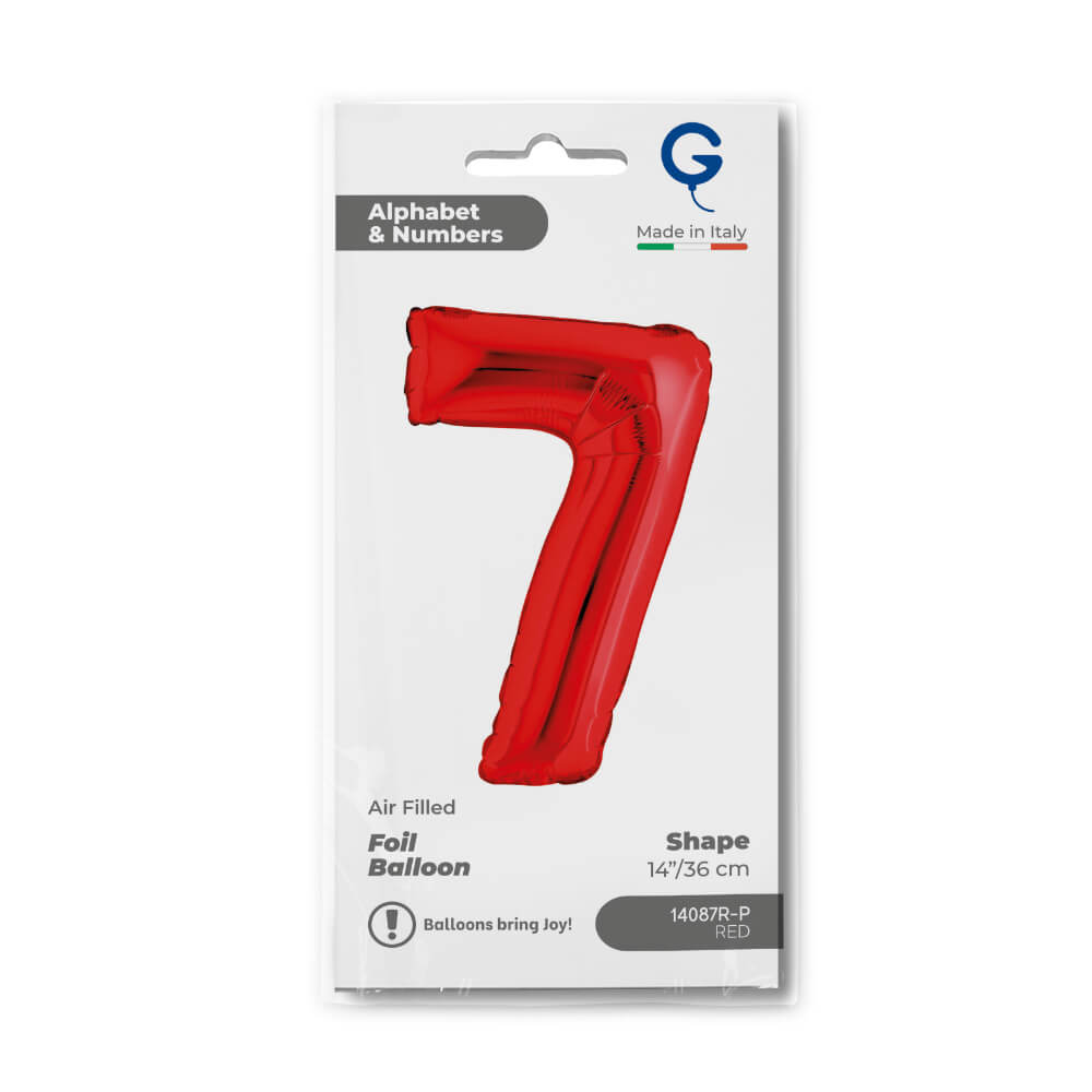 Cijfer 7 Rood 36cm - Afbeelding 2