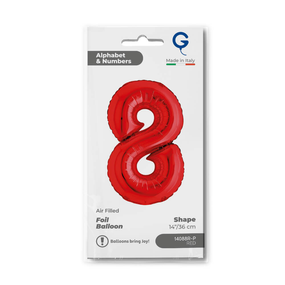 Cijfer 8 Rood 36cm - Afbeelding 2