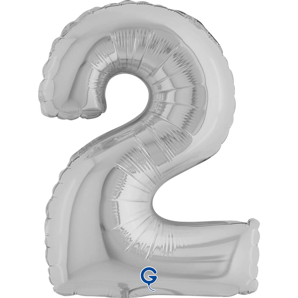 Cijfer 2 Zilver 36cm