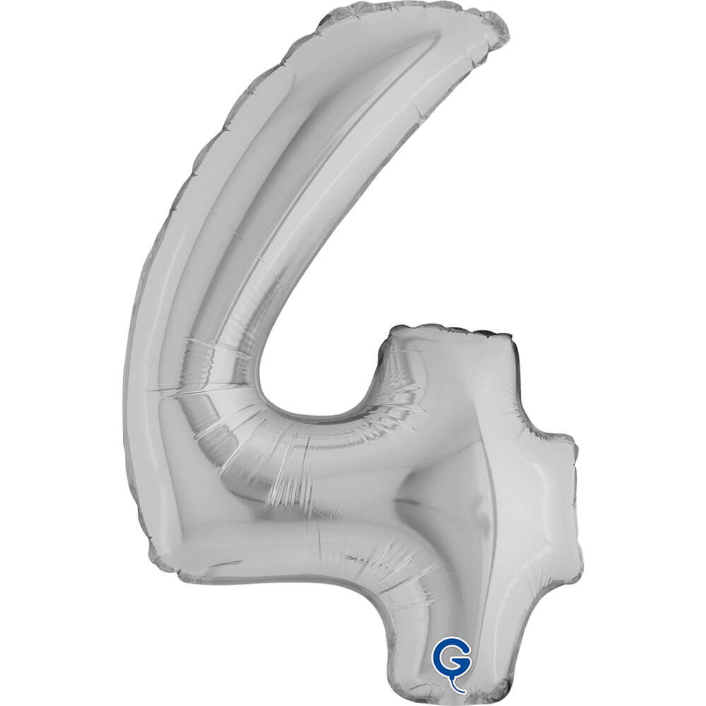 Cijfer 4 Zilver 36cm