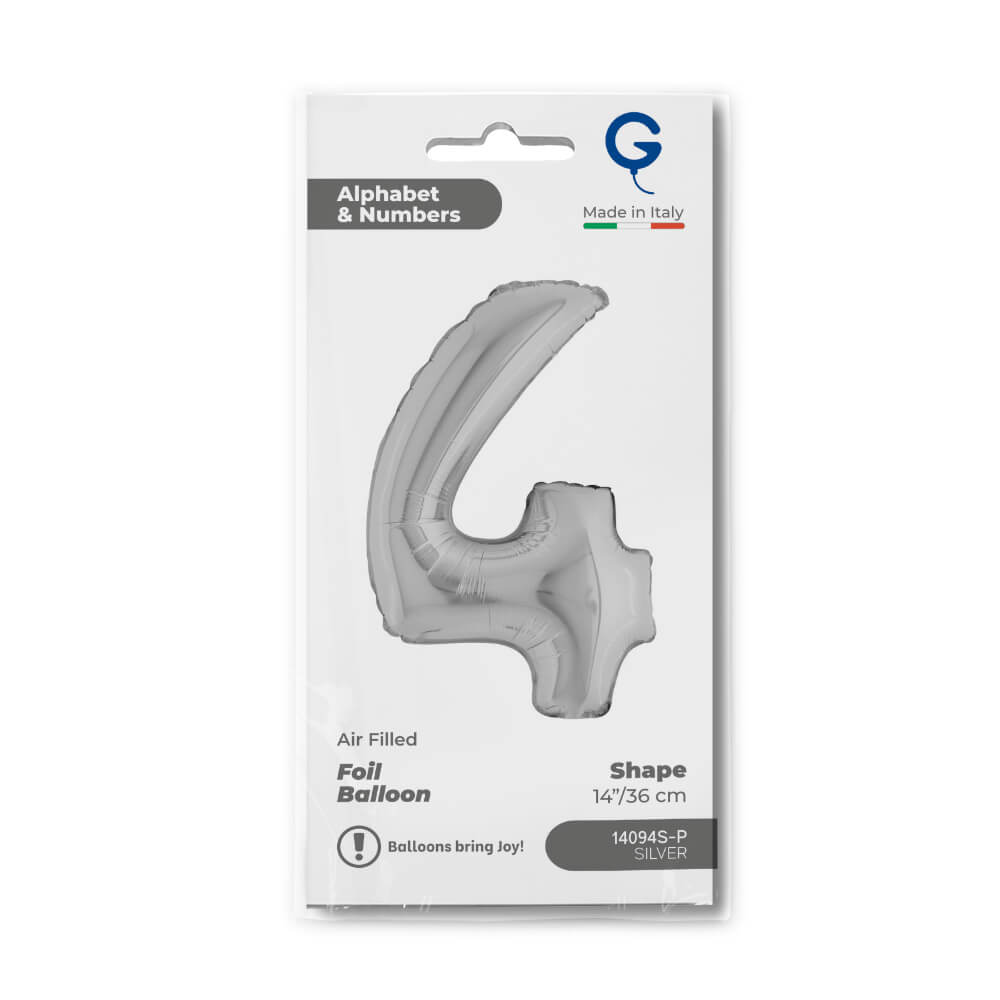 Cijfer 4 Zilver 36cm - Afbeelding 2