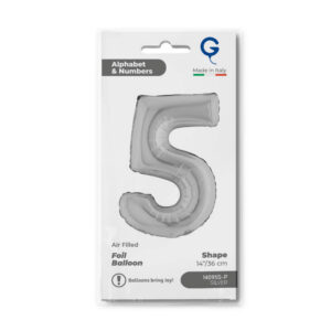 Number 5 Silver 14inc