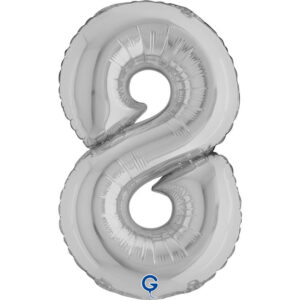 Number 8 Silver 14inc